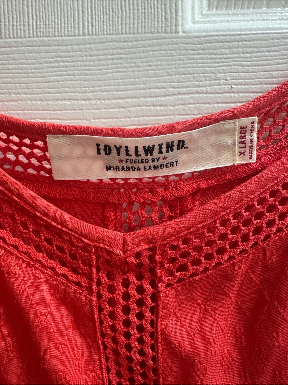 Idyllwild Fringe Hem V-Neck Cami Tank Top in bright coral orange. Wore once - Picture 4 of 6